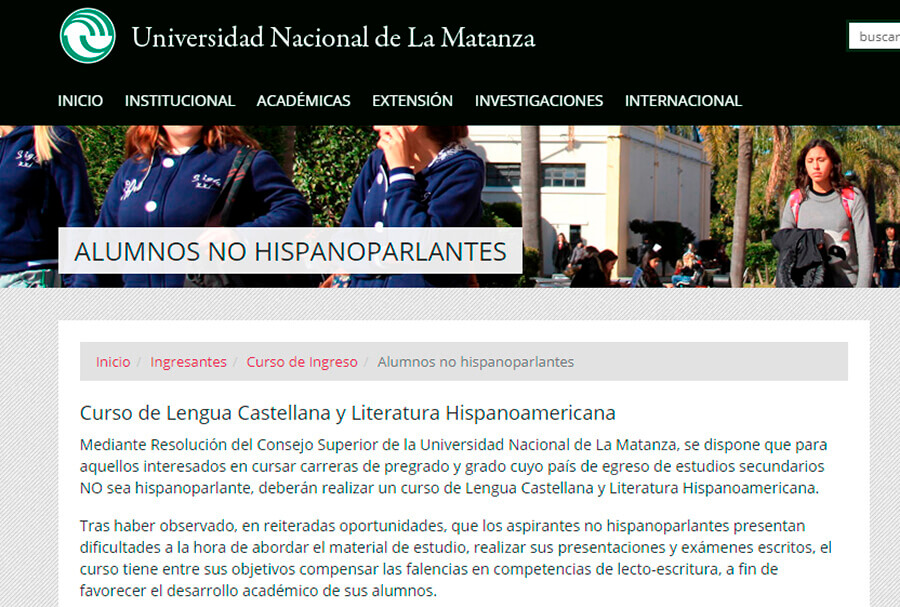 Universidad La Matanza: los brasileros