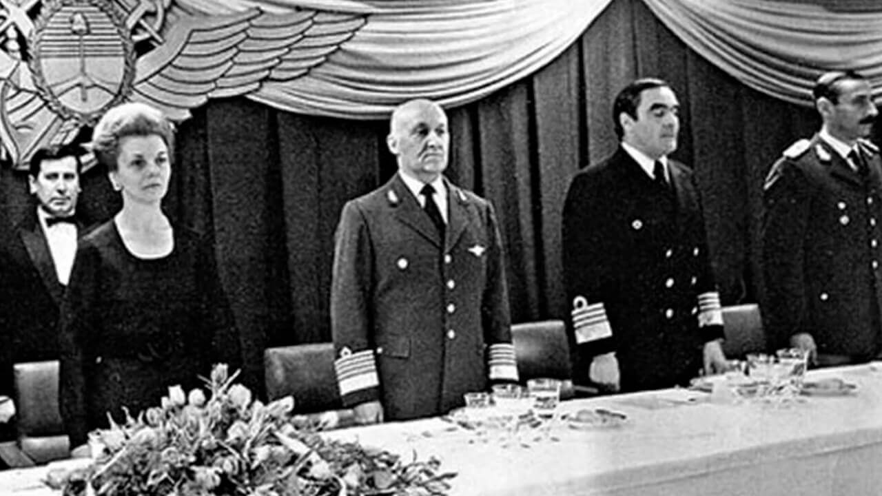 Isabel Perón, Héctor Fautario, Eduardo Massera y Jorge Rafael Videla