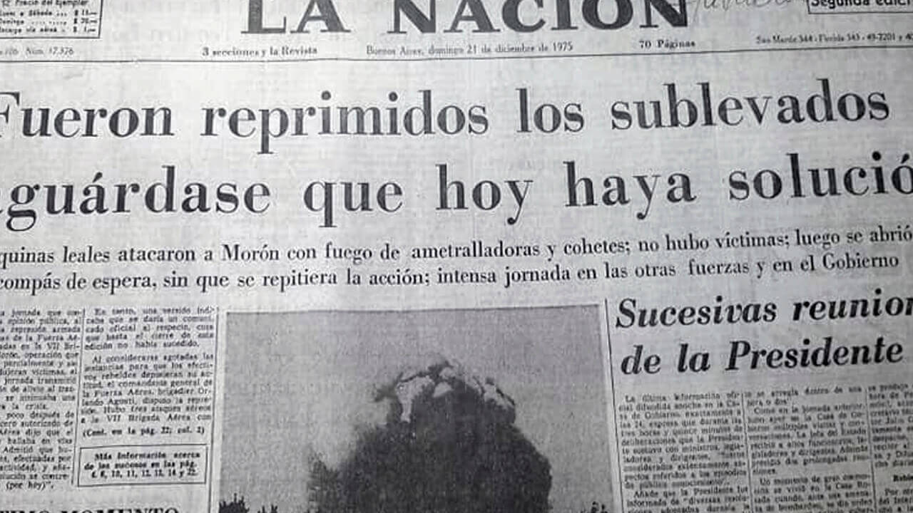 La Nación sigue el relato golpista. Jamás fueron reprimidos los sublevados