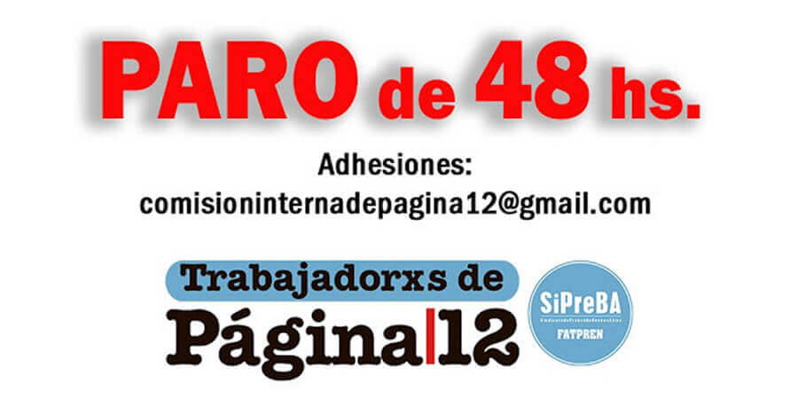 Trabajadores de Clarín, La Razón y Página/12 al paro