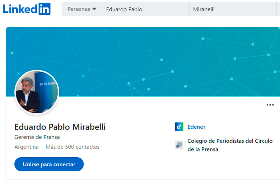 Eduardo Pablo Mirabelli es el Gerente de Prensa de Edenor 