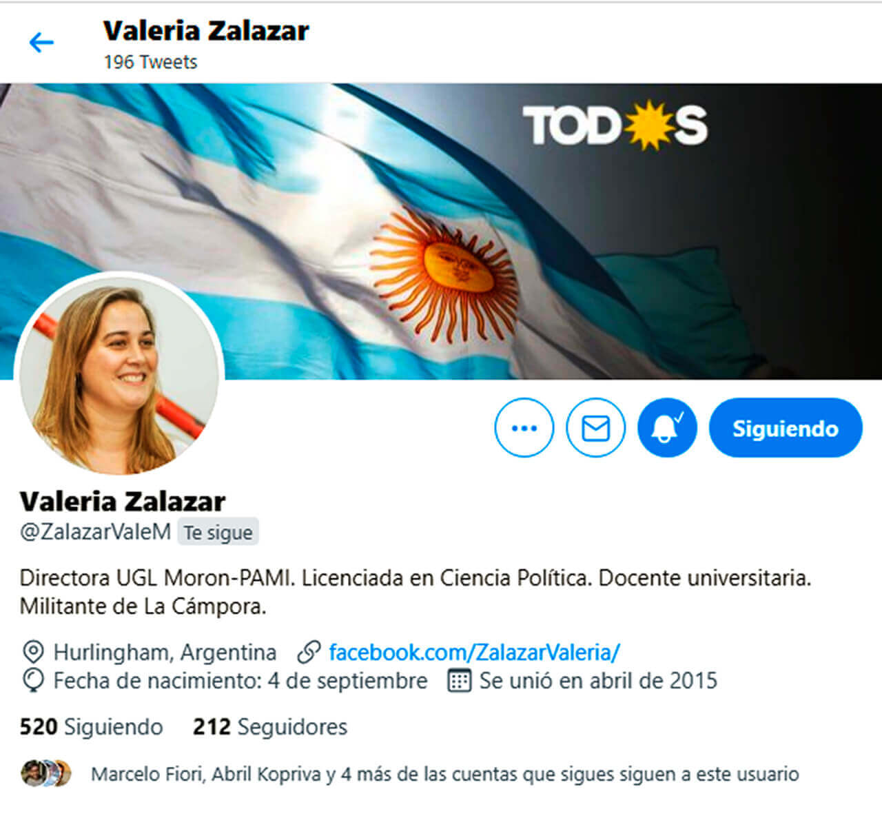 PAMI Morón: Se vacunó la Jefa Regional Valeria Zalazar como "Personal de Salud"