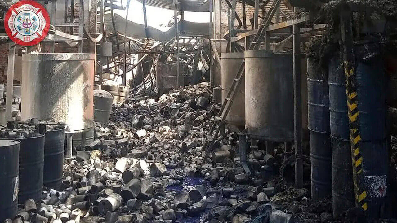 Hurlingham y el incendio de la fábrica de pinturas Jewel