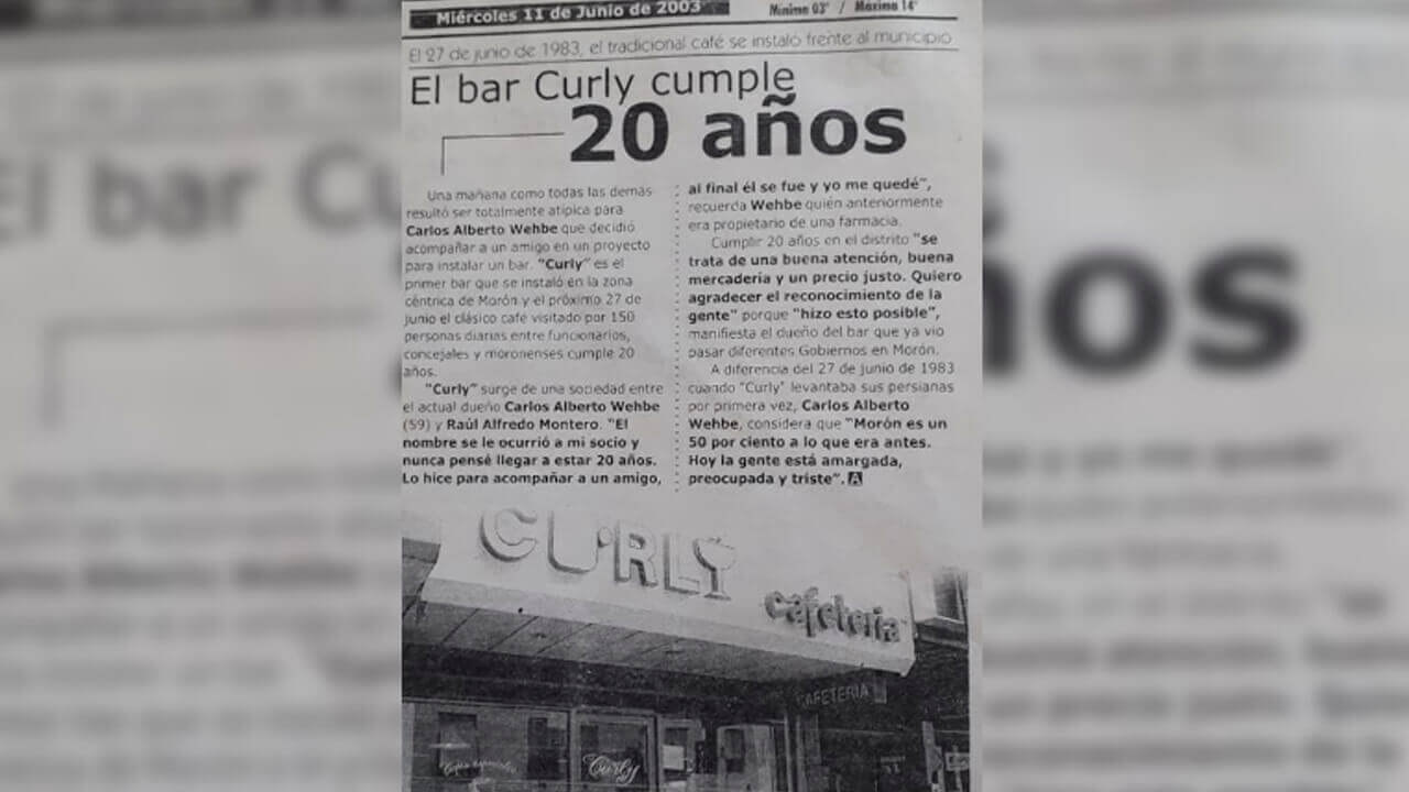 Dolor: Falleció Carlos Wehbe, el mítico dueño del bar Curly