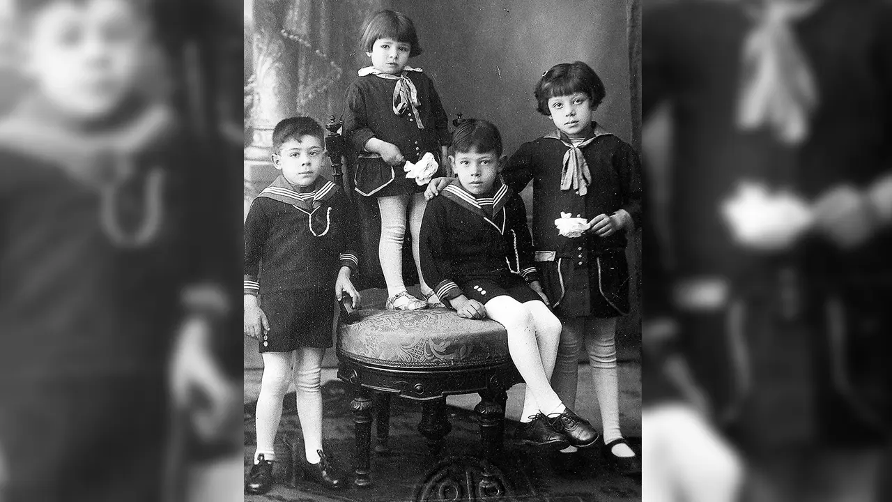 Los cuatro hijos del matrimonio (de izquierda a derecha): Santos Pascual, Augusta Mercedes, Domingo Antonio y Ana Rufina.