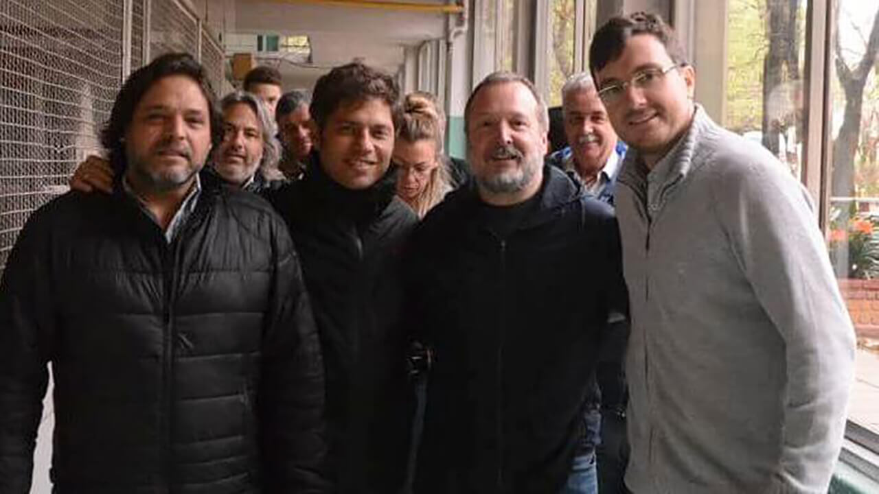 Diego Spina, Axel Kiciloff, Martín Sabbatella y Lucas Ghi