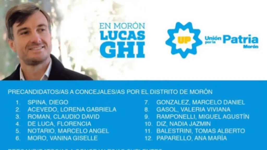La boleta que llevaba a Lucas Ghi como intendente y a Florencia De Luca y a Valeria Gasol como concejales