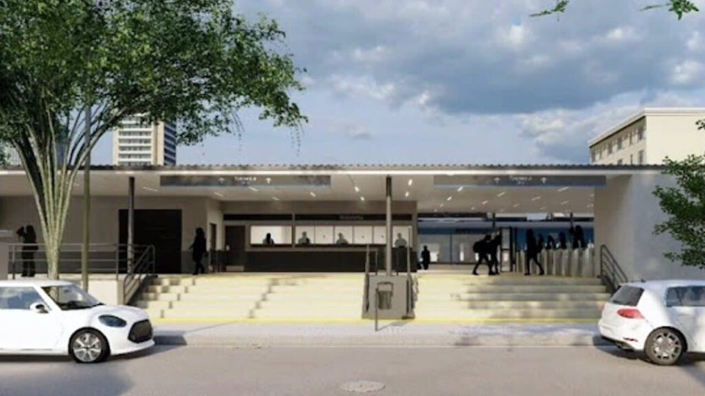 Render de la Estación Morón según el proyecto de la última Dictadura Cívico Militar
