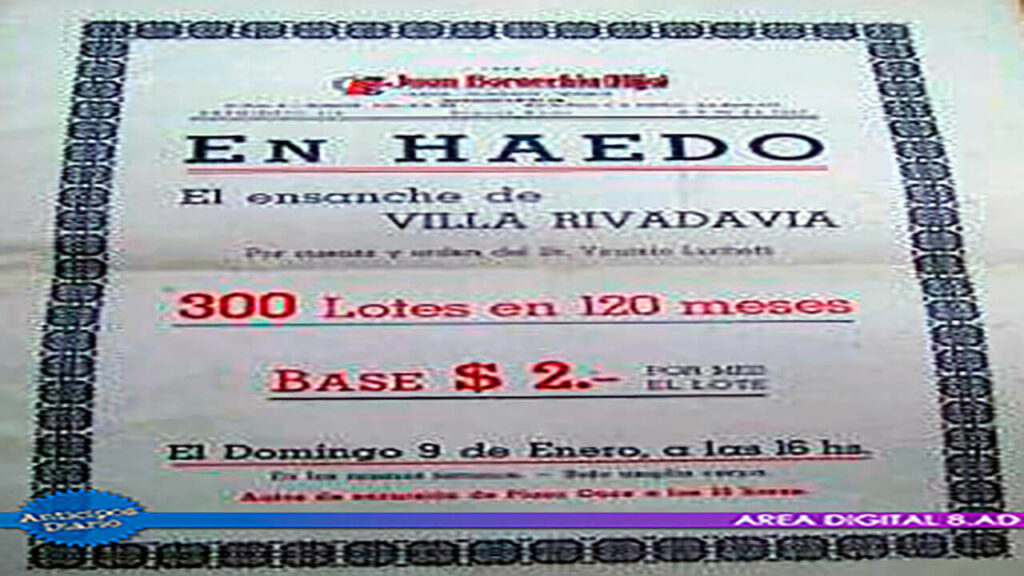 Antiguo Volante y Plano de Promoción de un loteo en la ciudad