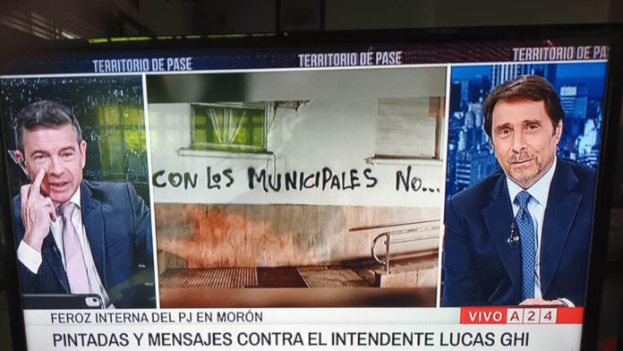 Escrache en Morón, de las paredes a la TV