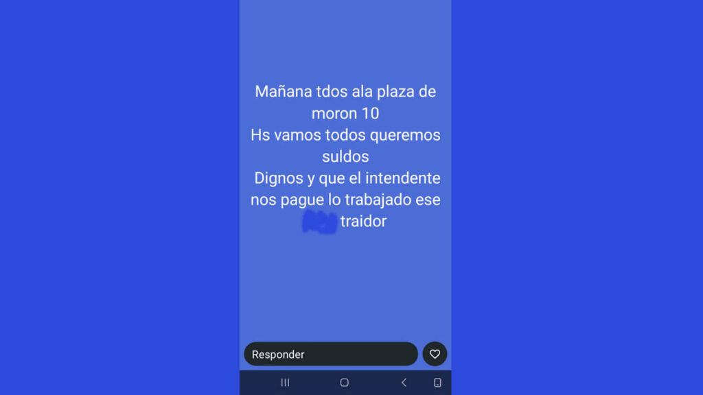 De celular a celular los trabajadores se autoconvocan a la Plaza General San Martín a las 10.00