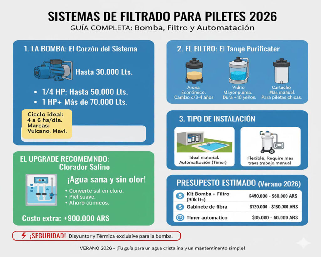 Filtros al instalar una pileta