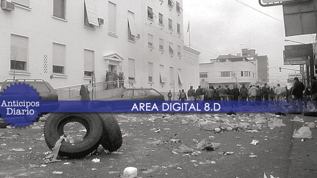 Protesta Sindicato Municipal de Morón 2003 sobre la calle Brown