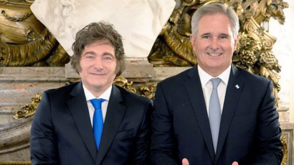 El Presidente Javier Milei y el Ministro de Relaciones Exteriores, Pablo Quirno