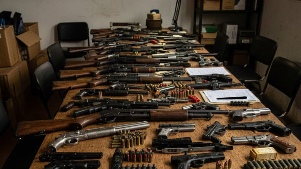 El arsenal que tenía en su domicilio el Policía de la Ciudad