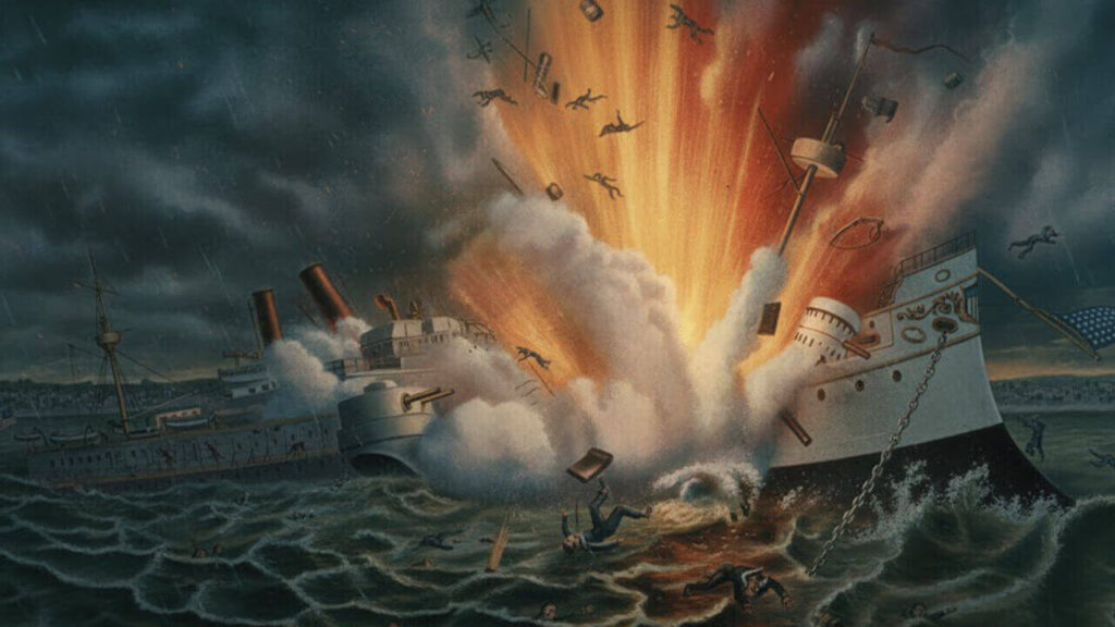 Una recreación gráfica sobre el hundimiento del Maine