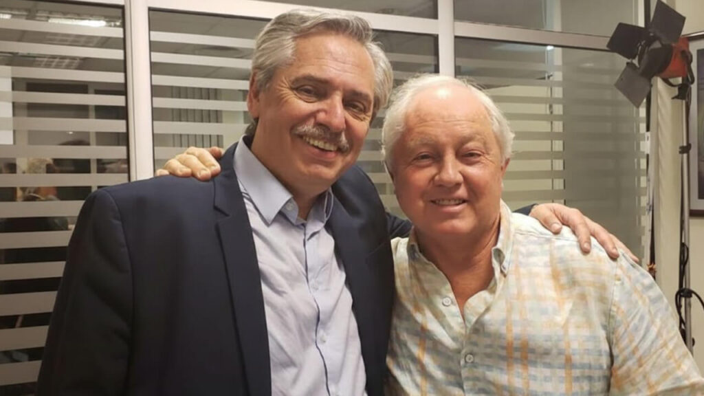El presidente Alberto Fernández junto al broker Héctor Martínez Sosa
