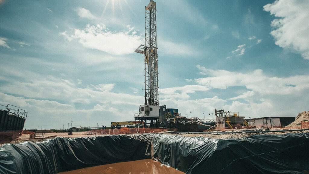 Los piletones donde van a parar los deshechos de la extracción