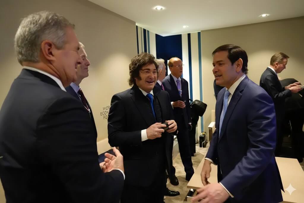 Otra escena en la que Javier Milei está junto a Marco Rubio