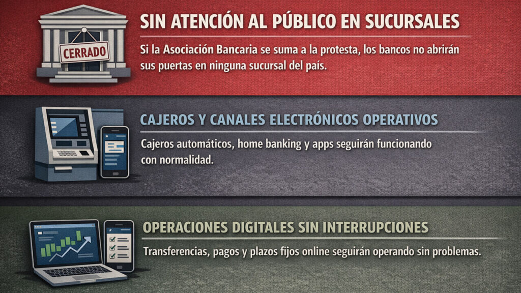 Así atenderán los bancos, sin público pero con el resto de los servicios aptos
