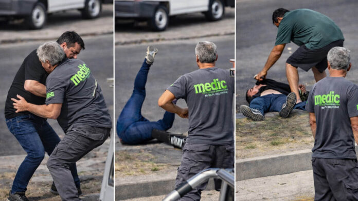 Castelar brutal pelea de tránsito dejó a un hombre en terapia intensiva