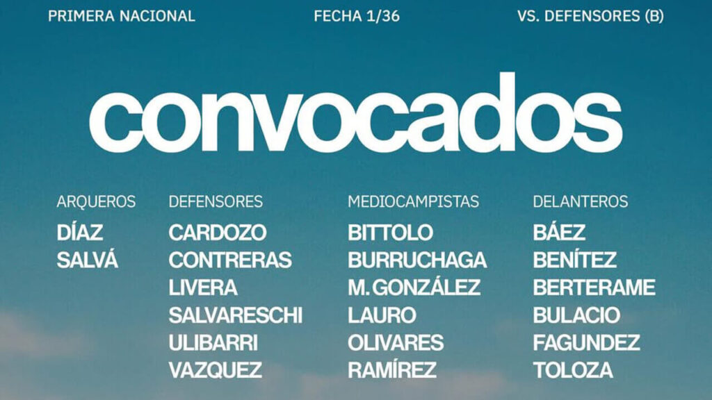 Convocados para la primera fecha de local