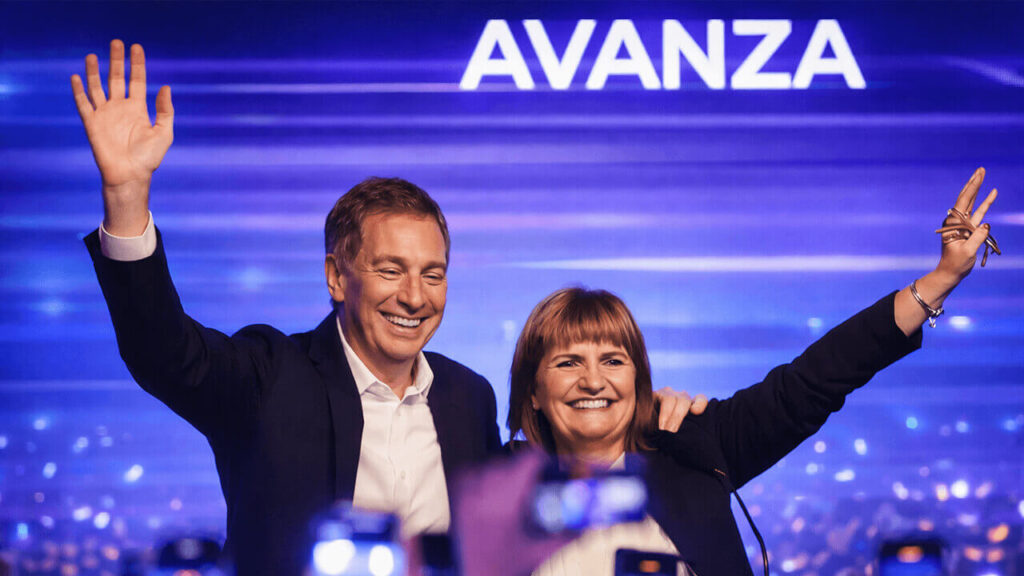Diego Santilli junto a Patricia Bullrich festejan el resultado de la última elección Legislativa 2025 en la que ganaron