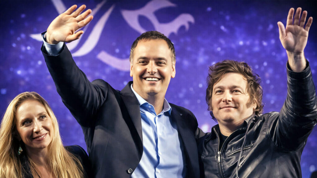 Karina Milei, Manuel Adoni y Javier Milei, el núcleo duro del Gobierno Nacional