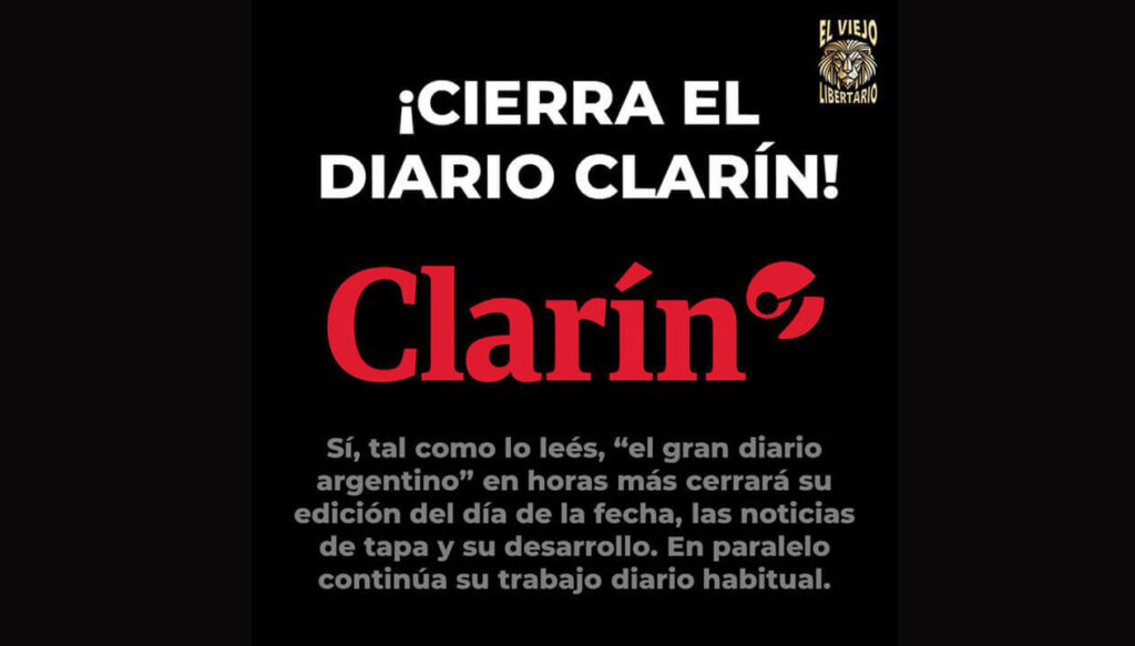 Un twittero libertario sacó esta pieza y el Presidente Javier Milei hizo un retuit y se desencadenó una vez más la pelea entre Gupo Clarín y el Estado Nacional
