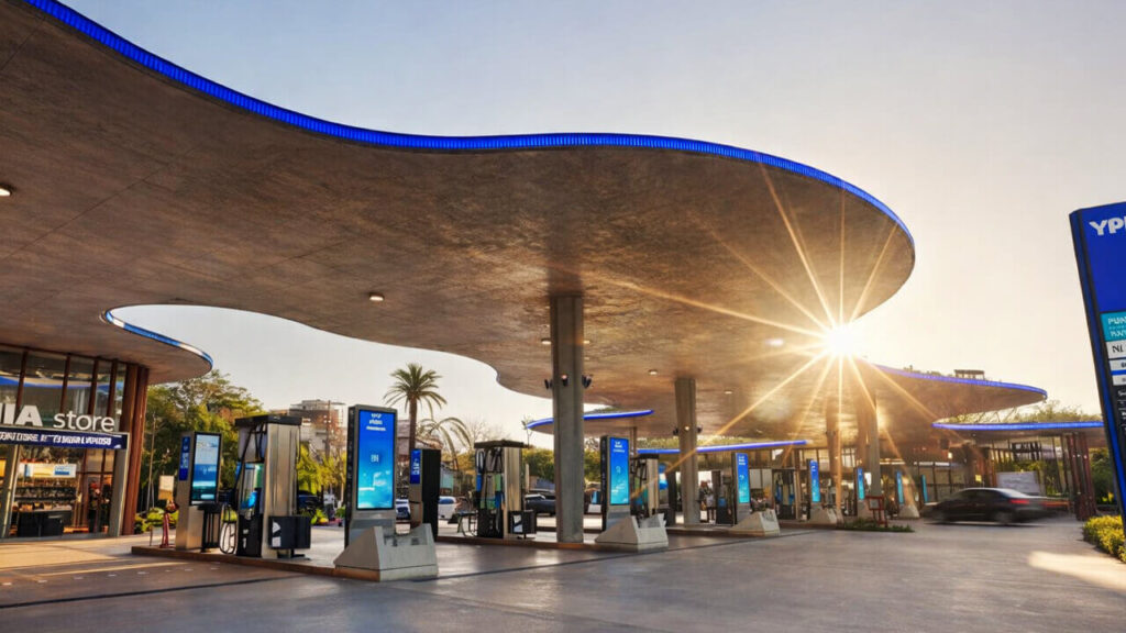 Una vista de la playa en donde se cargará combustible bajo techo