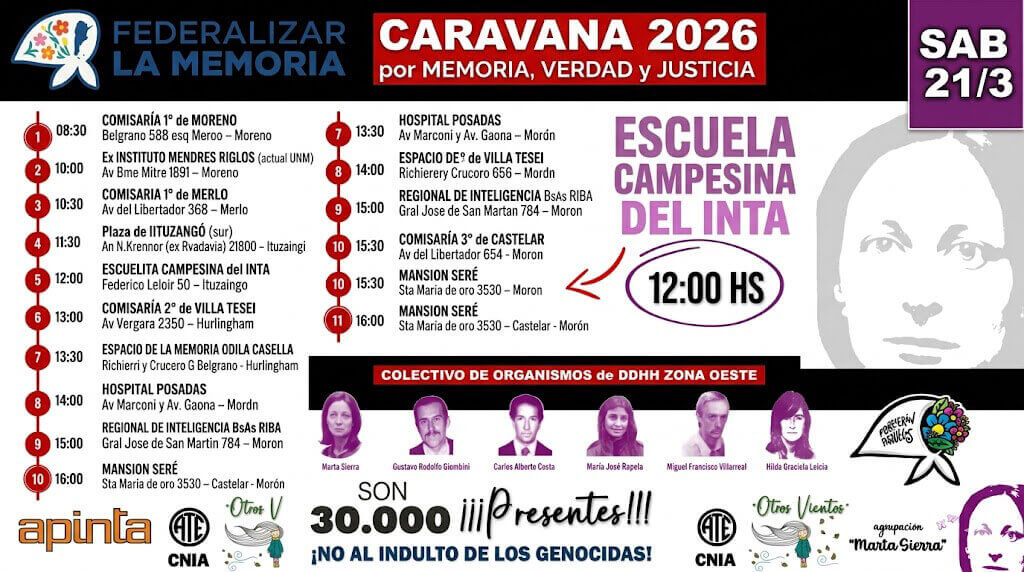 El volante de la Caravana 2026 que circula por redes sociales y WhatsApp