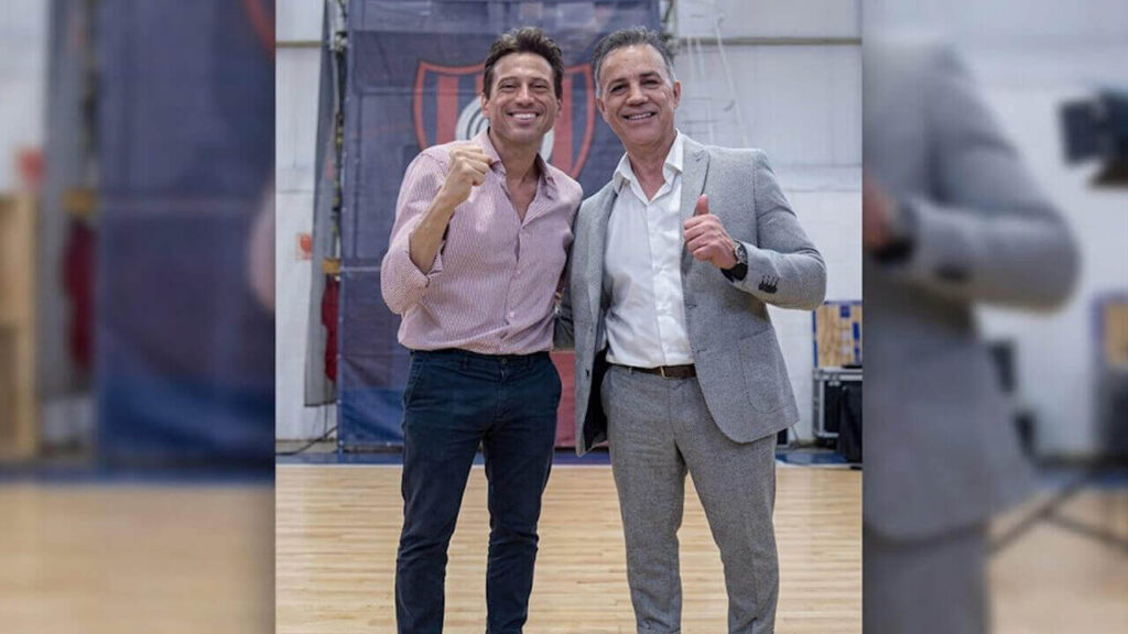 Izquierda a Derecha Marcelo Moretti expulsado de San Lorenzo luego de embolsar 25 mil dólares y su vicepresidente Néstor Navarro, residente en Uruguay y dueño de Ganadera San Roque