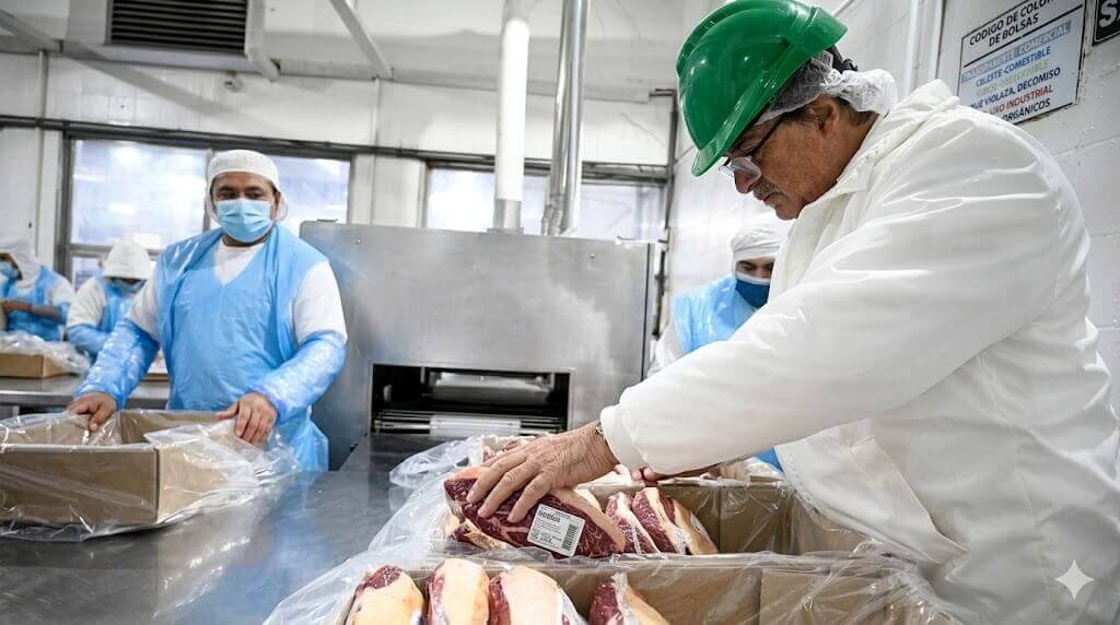 La preparación de carne congelada para exportación que hoy tiene aranceles bajos