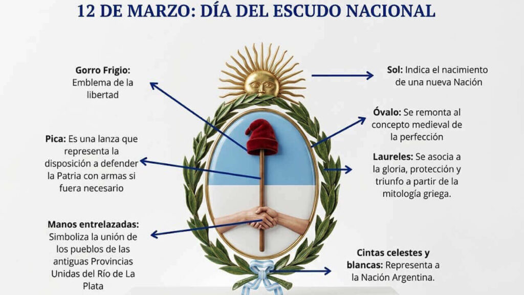 Los detalles uno por uno del Escudo Nacional Argentino