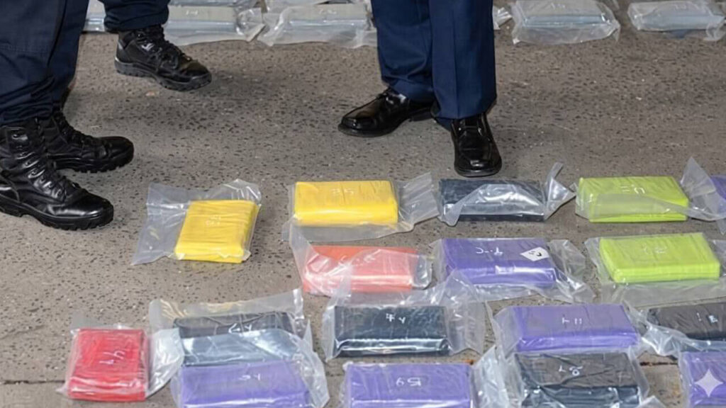 Los ladrillos de cocaína secuestrados en el denominado operativo Leones Blancos