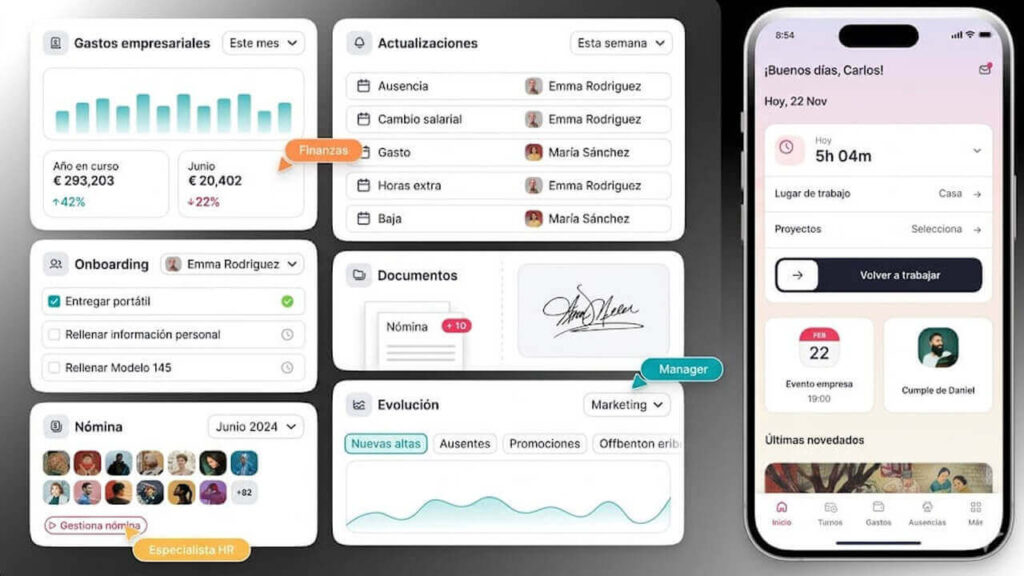 No reemplaza ni anula el Area de Recursos Humanos, sino que la digitaliza por lo cual la comunicación con los empleados se hace en tiempo real
