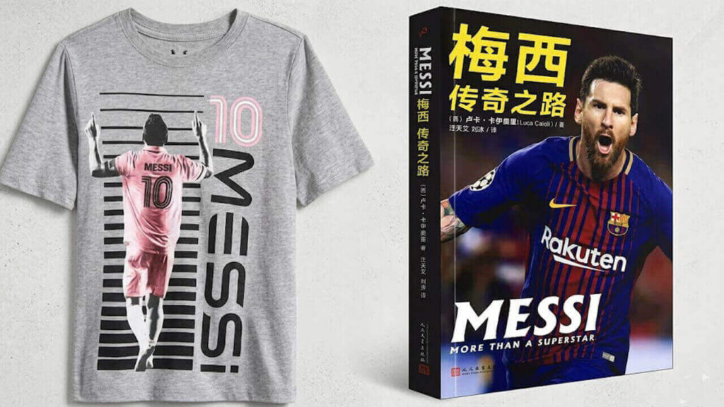 Productos falsificados con la marca Lionel Messi en Temu y Walmart