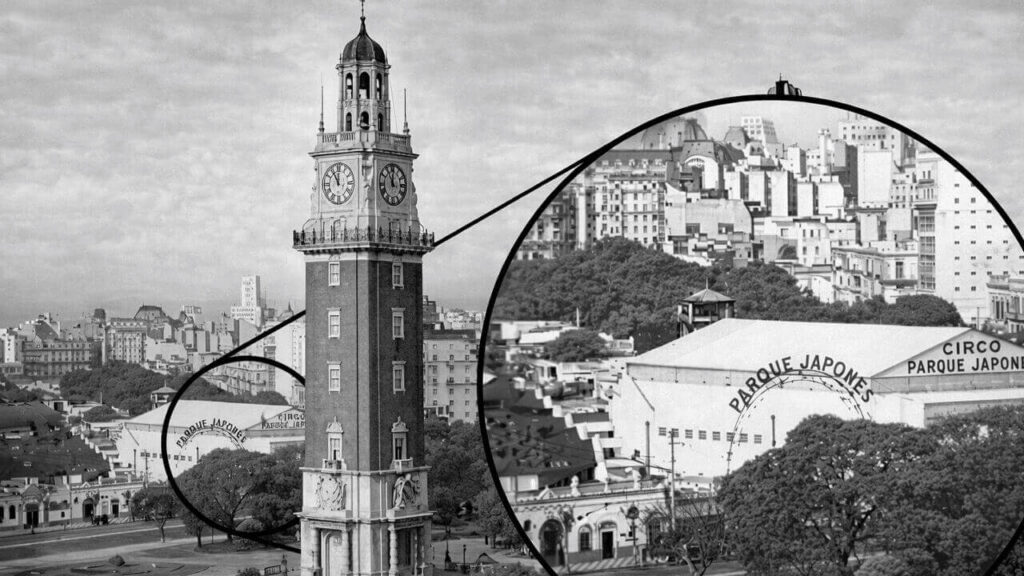 Una invitación al Parque Japonés con fotomontaje y dibujo, todo un logro tecnológico para la época
