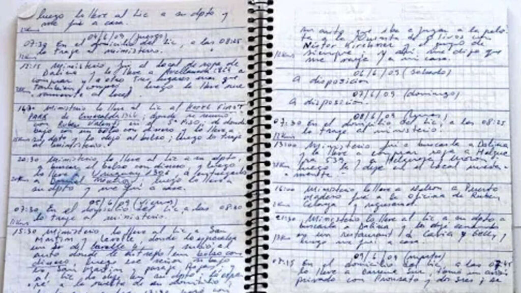 Uno de los famosos cuadernos que sorpresivamente (ponele) aparecieron en el Diario La Nación