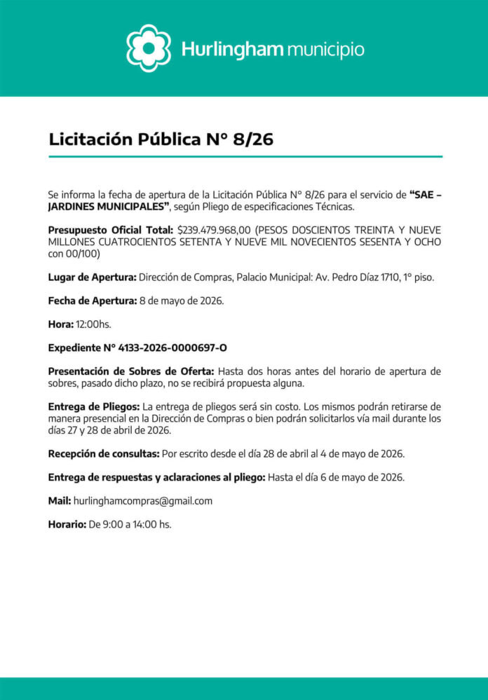 Edicto Municipalidad de Hurlingham