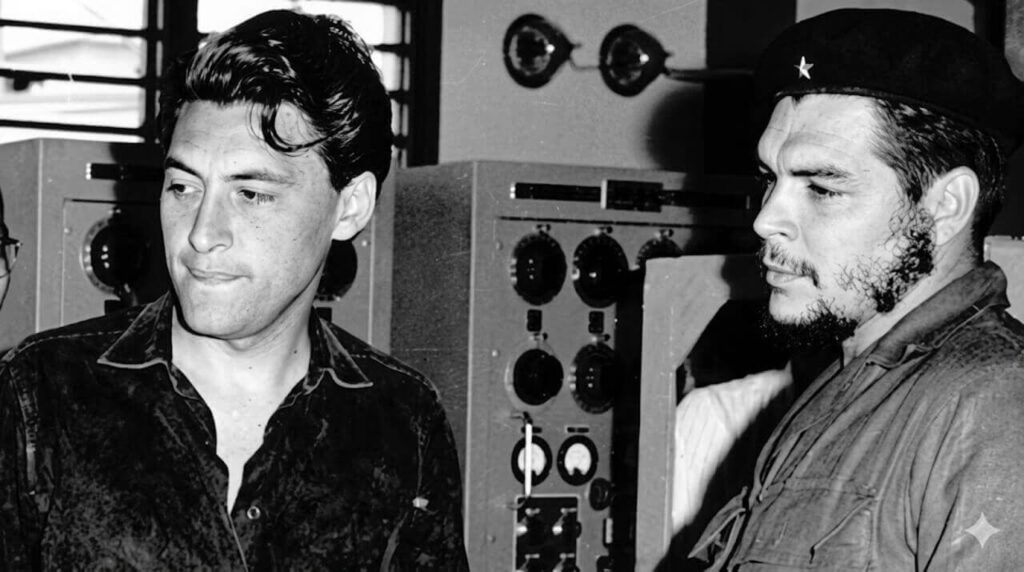 De madrugada, el Che Guevara con César Masetti, en Prensa Latina