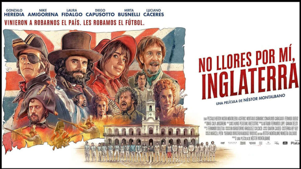 El afiche adaptado en forma apaisada de No llores por mí Inglaterra 