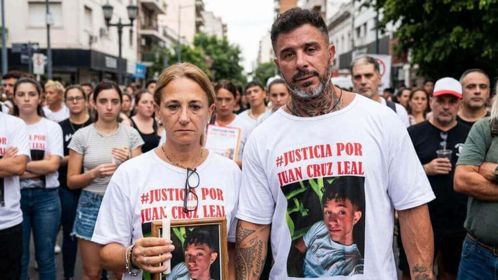 Cuando Cecilia Otero y Diego Leal durante la marcha pidiendo justicia, tuvieron efecto