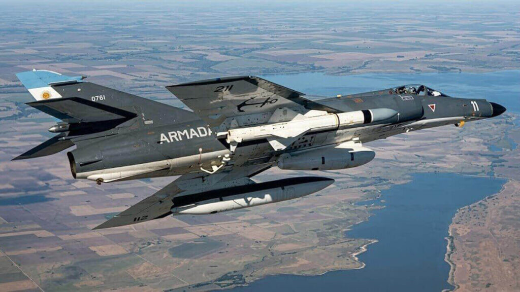 Las Misiones Aéreas: Super Étendard argentino con misil Exocet en Malvinas