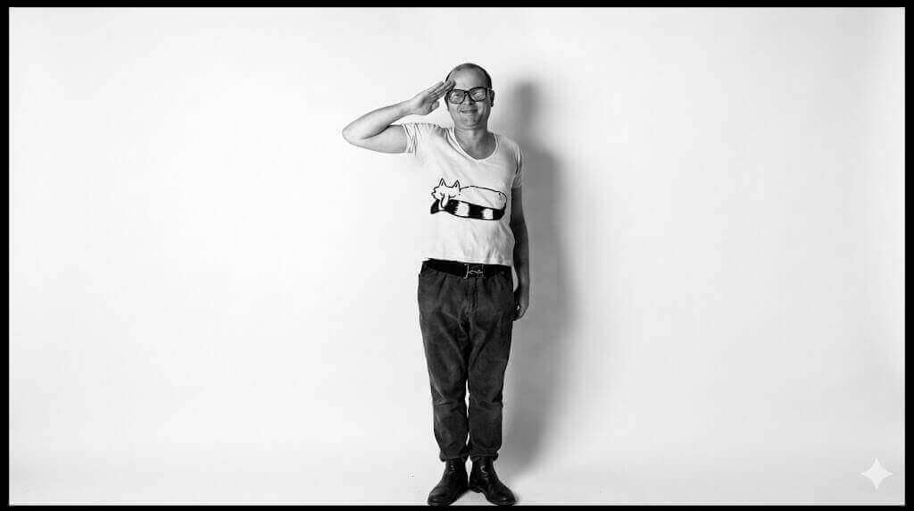Luca divino, de buen humor, posando y haciendo ridiculeces frente a la cámara