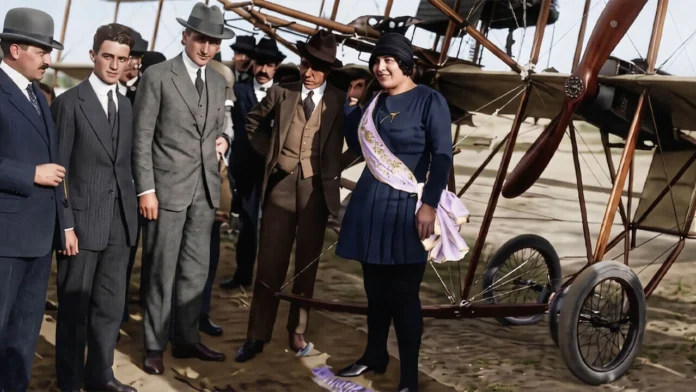Amalia Figueredo fue la primera mujer en pilotar un avión en Sudamérica, antes que la aviación estuviera en marcha