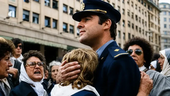 La histórica imagen de un policía abrazando a una integrante de las Madres de Plaza de Mayo