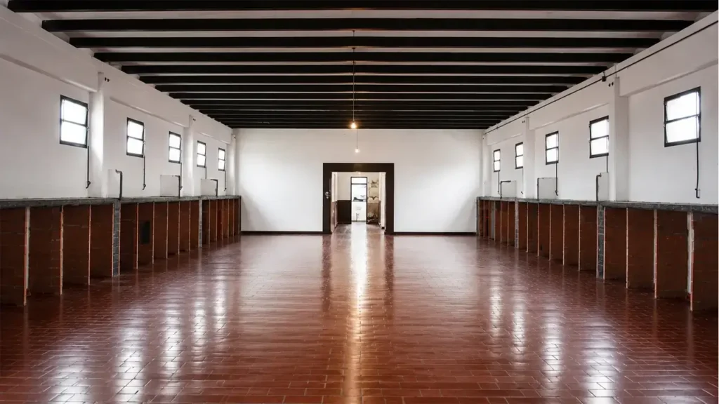 El inteior del Centro Clandestino de Detención de La Perla sin los tabiques que separaban a los detenidos