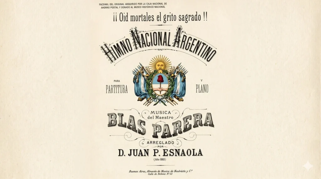 Esta es la partitura del Himno Nacional Argentino encontrada en Santa Ana de Velasco, Bolivia, en 1860