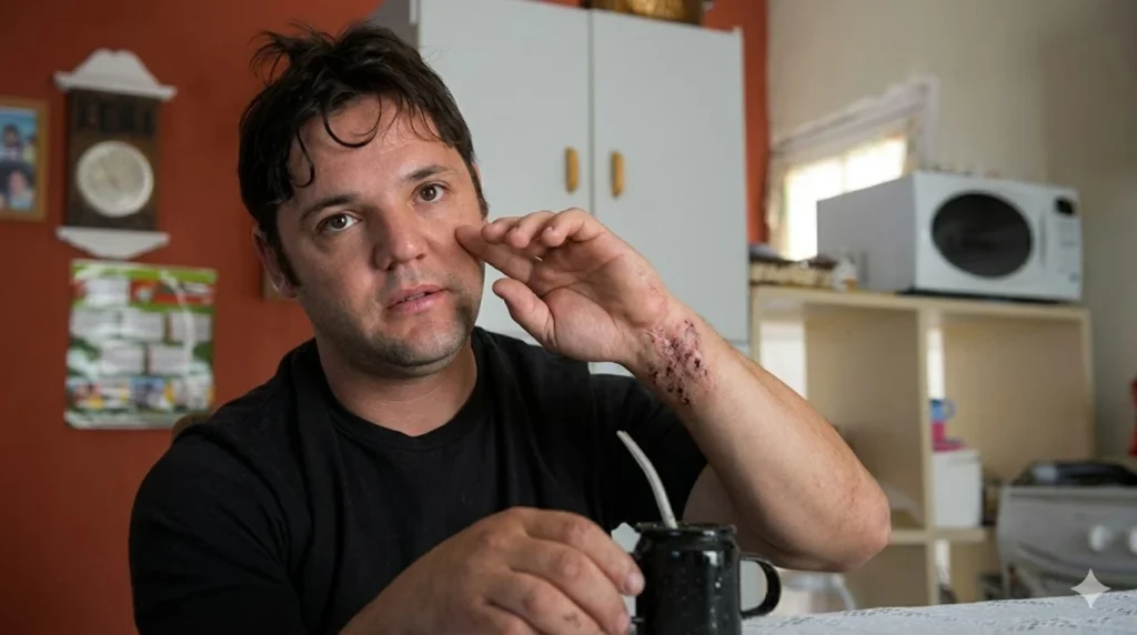 Gastón Zárate, trabajaba en las remodelaciones de la casa y fue el primer acusado. Sufrió torturas. Se declaró culpable. Pero tuvieron que liberarlo.
